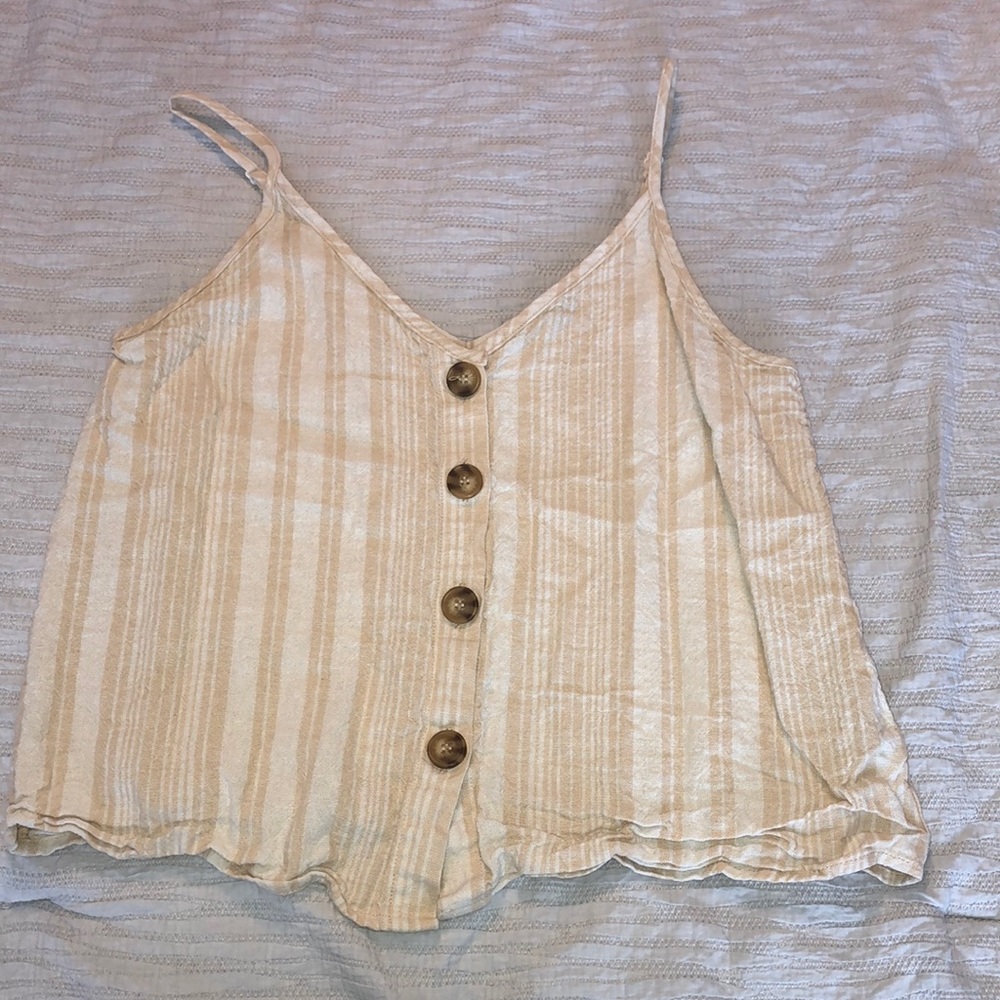 Tan and white stripped tank top